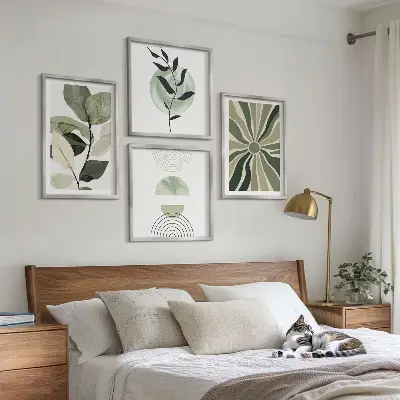 Geometrische vormen van planten meerluik in lijst
