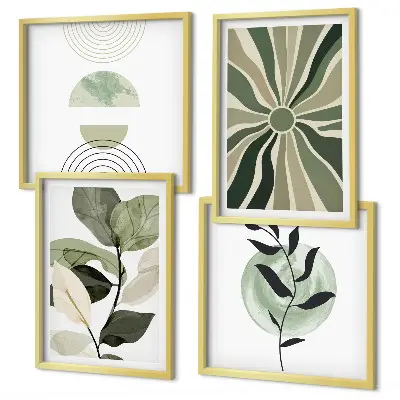 Geometrische vormen van planten meerluik in lijst