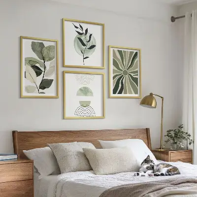 Geometrische vormen van planten meerluik in lijst