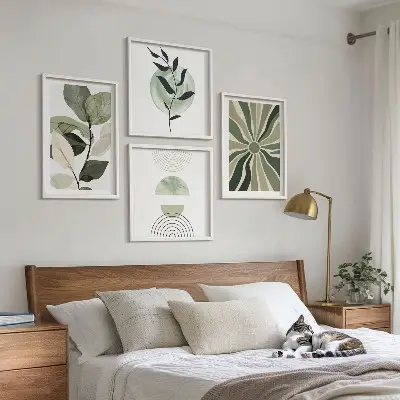 Geometrische vormen van planten meerluik in lijst