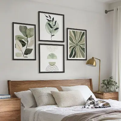 Geometrische vormen van planten meerluik in lijst