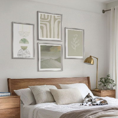 Set van posters met lijst Geometrische plantpatronen