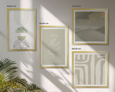 Set van posters met lijst Geometrische plantpatronen