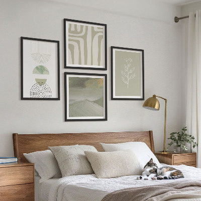 Set van posters met lijst Geometrische plantpatronen