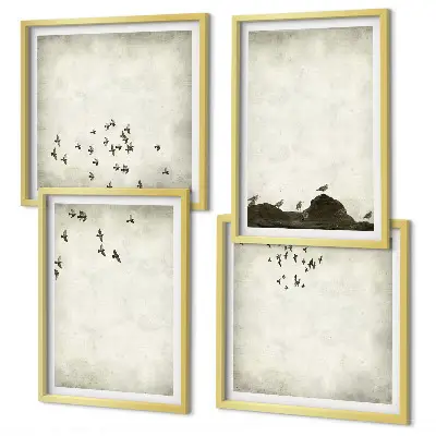 Minimalistisch schilderij van vogels set van posters inclusief lijst