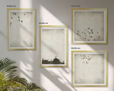Minimalistisch schilderij van vogels set van posters inclusief lijst