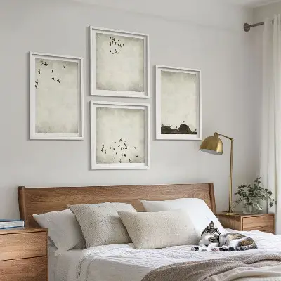 Minimalistisch schilderij van vogels set van posters inclusief lijst