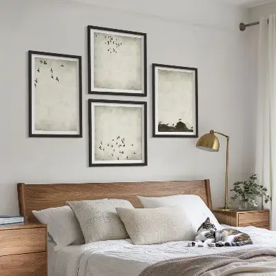 Minimalistisch schilderij van vogels set van posters inclusief lijst