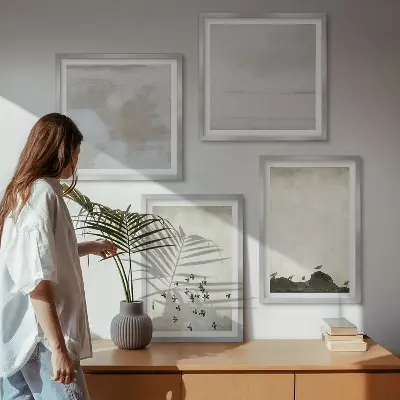 Set van posters met lijst Minimalistische vogels in vlucht