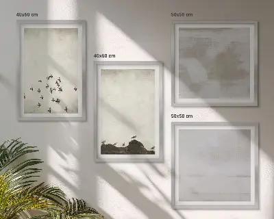 Set van posters met lijst Minimalistische vogels in vlucht