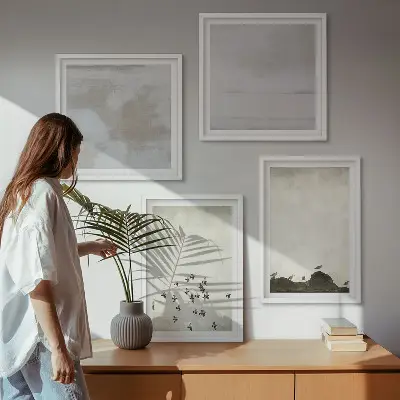 Set van posters met lijst Minimalistische vogels in vlucht