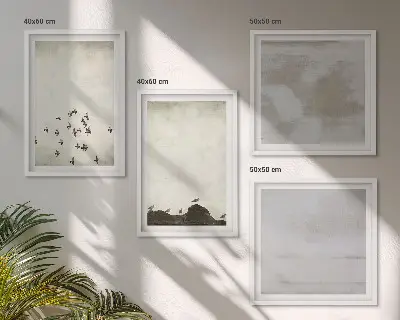 Set van posters met lijst Minimalistische vogels in vlucht