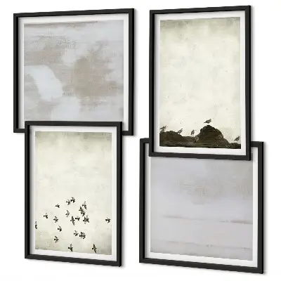 Set van posters met lijst Minimalistische vogels in vlucht