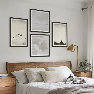 Set van posters met lijst Minimalistische vogels in vlucht