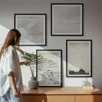 Set van posters met lijst Minimalistische vogels in vlucht