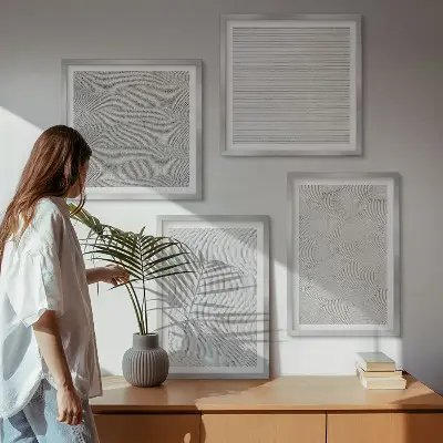 Zandpatronen geometrische structuren meerluik in lijst