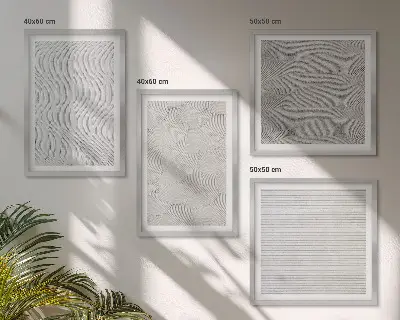 Zandpatronen geometrische structuren meerluik in lijst