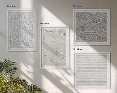 Zandpatronen geometrische structuren meerluik in lijst
