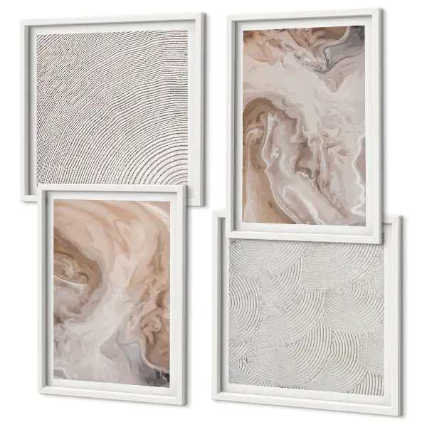 Set van posters met lijst met marmersteen textuurpatronen