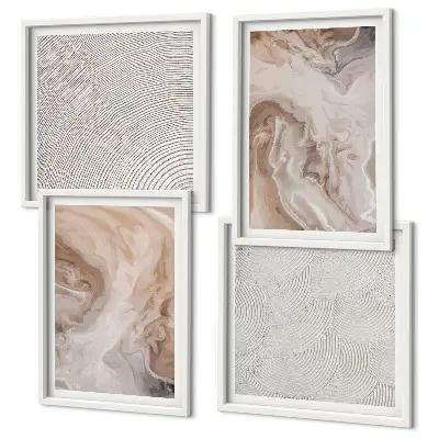Set van posters met lijst Marmersteen textuurpatronen