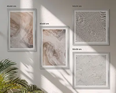 Set van posters met lijst met marmersteen textuurpatronen