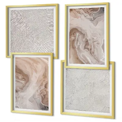 Set van posters met lijst met marmersteen textuurpatronen