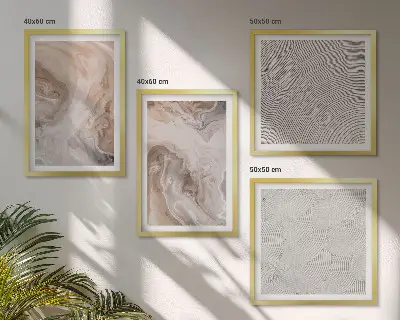 Set van posters met lijst met marmersteen textuurpatronen