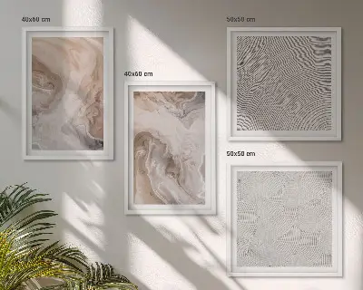 Set van posters met lijst met marmersteen textuurpatronen
