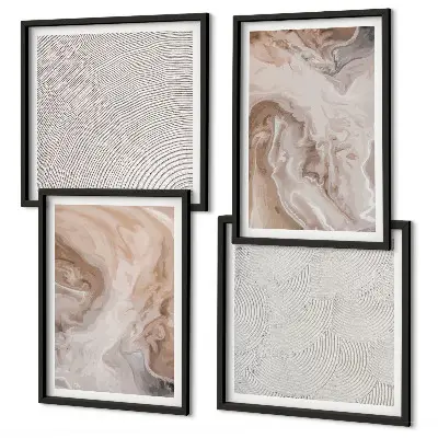 Set van posters met lijst met marmersteen textuurpatronen