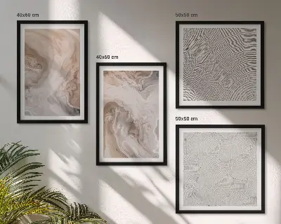 Set van posters met lijst met marmersteen textuurpatronen