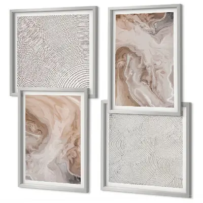 Set van posters met lijst met marmersteen textuurpatronen