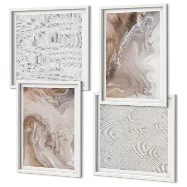 Abstracte marmerpatronen van steen meerluik in lijst