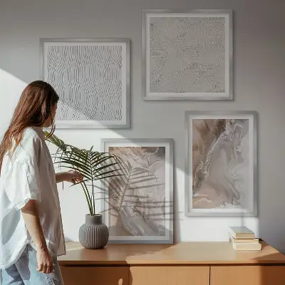 Abstracte marmerpatronen van steen meerluik in lijst