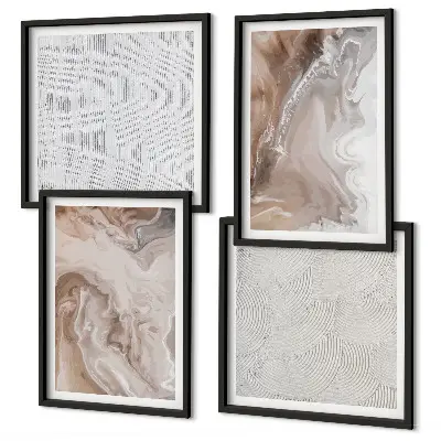 Abstracte marmerpatronen van steen meerluik in lijst