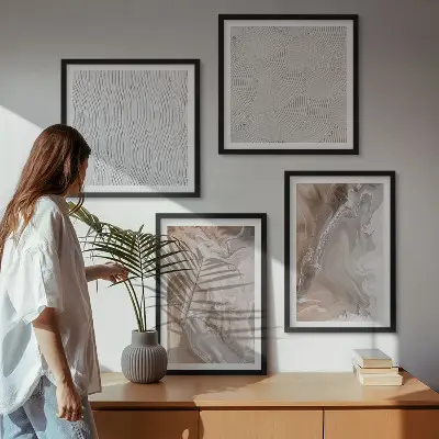 Abstracte marmerpatronen van steen meerluik in lijst