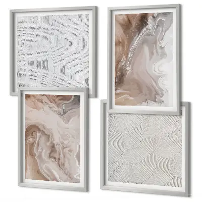 Abstracte marmerpatronen van steen meerluik in lijst