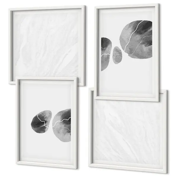 Abstracte kunst met verfspatten meerluik in lijst