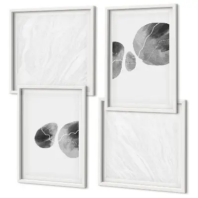 Meerluik in lijst Abstracte kunst met verfspatten