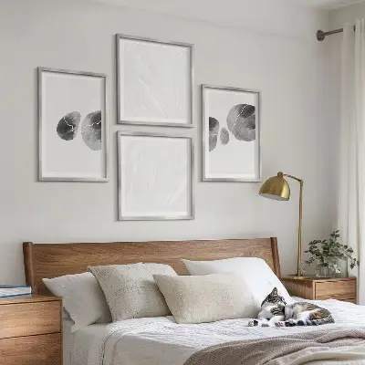Abstracte kunst met verfspatten meerluik in lijst
