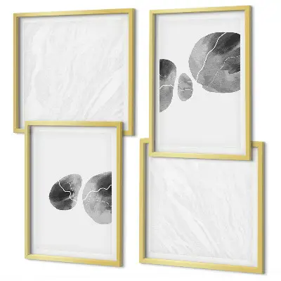 Abstracte kunst met verfspatten meerluik in lijst