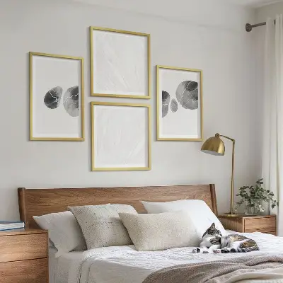 Abstracte kunst met verfspatten meerluik in lijst