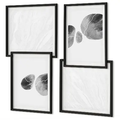 Abstracte kunst met verfspatten meerluik in lijst