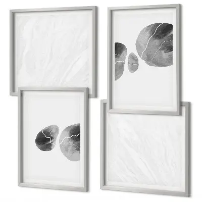 Abstracte kunst met verfspatten meerluik in lijst