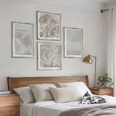 Meerluik in lijst met versleten texturen in moderne stijl