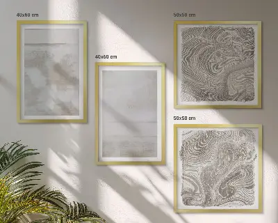 Meerluik in lijst met versleten texturen in moderne stijl