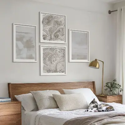 Meerluik in lijst met versleten texturen in moderne stijl