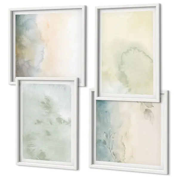 Set van posters met lijst met pastel aquarel canvas textuur