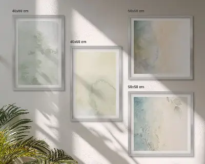 Set van posters met lijst met pastel aquarel canvas textuur
