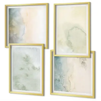 Set van posters met lijst met pastel aquarel canvas textuur