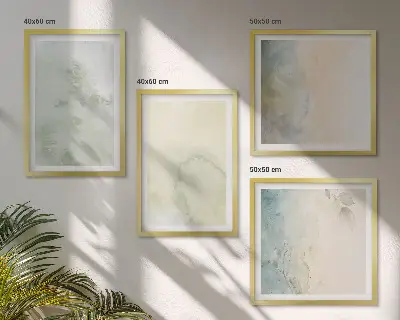 Set van posters met lijst met pastel aquarel canvas textuur